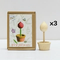 DIY wooden unpainted flower set in original wood color with eco-friendly kraft packaging - Creative Floral Style (HET-0356)
