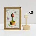 Set di 3 vasi di fiori in legno fai-da-te con scatole kraft per pittura creativa - Stile Bocciolo Appuntito (HET-0363)