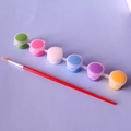 Juego de 6 pinturas acrílicas con pincel para manualidades infantiles y yeso DIY - Juego de Tiras Conectadas de 6 Colores Con Pincel (3ml)
