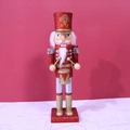 36cm pink and gold glitter Nutcracker drummer king soldier wooden Christmas decor - 36CM Height / Pink (Gold Pink)