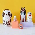5-teiliges Set handgefertigter russischer Matroschka-Puppen aus Holz mit Hundemotiven - Dalmatiner Hund Serie Stil (TW-SG0527)