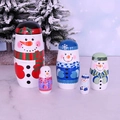 Five-piece snowman theme wooden nesting dolls in vibrant colors for holiday decor - Snowman Style / White