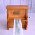Carillon a forma di pianoforte in legno fai-da-te con nastro di carta e manovella - Pianoforte Vintage (Marrone)
