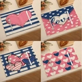 Lot de 4 sets de table en lin avec motifs de cœurs et texte love pour la Saint-Valentin - Ensemble Cœur à Cœur 4Pcs (VPM019)