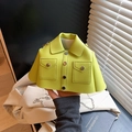 Creative lime green jacket-shaped mini crossbody bag with a silver chain strap - Green