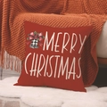 Funda de cojín navideña roja con campanas vintage y letras de Merry Christmas - Patrón Campana Merry Christmas (YMA58-3) / 45x45cm
