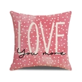 Linnen Valentijnsdag kussensloop met roze aquarel stippen en LOVE-opdruk - Roze Polka Dot LOVE (YMV35-3)