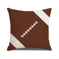 Brown American football themed cushion cover with white stitching and textured fabric - 45x45cm(Case Only) / American Football Pattern Style (YMC22-2)