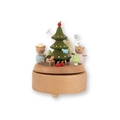 Carillon in legno dipinto a mano con orsetti e un albero di Natale nella foresta - Caccia alle Farfalle nella Foresta