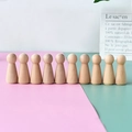 Set of 10 unfinished wooden peg dolls for DIY crafts and Nordic home decor accents - Girl Peg Doll Style