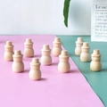 Set of 10 unfinished natural wood snowman figurines for DIY painting and Nordic crafts - Snowman Style