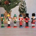 Set di sei schiaccianoci in legno da 13 cm con corde da appendere per l'albero di Natale - Schiaccianoci Stile Scozzese
