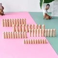 DIY unfinished wooden peg dolls in various sizes and shapes for creative painting crafts - Family Set Group Style