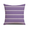 Square decorative pillow cover with modern purple and white horizontal stripes - 45x45cm(Case Only) / Yms69-2