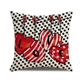 Valentine's Day red heart LOVE letter printed square cushion cover with polka dots - 45x45cm