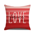 Pink and red gradient pillow case with white LOVE forever text print for home decor - 45x45cm / Red Pink Stripes LOVE Text (YMV48-4)