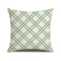 Grüner und cremefarbener Leinen-Kissenbezug mit geometrischem Rautenmuster - Grün-Weiß Rautenmuster Stil (YMS68-3) / 45x45cm(Nur Bezug)