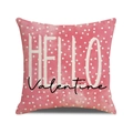 Roze Valentijnsdag kussenhoes met witte stippen en HELLO Valentine print ontwerp - Roze Polka Dot HELLO (YMV35-2)