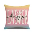 Oster-Kissenbezug mit gelb-rosa Farbverlauf und Happy Easter Karotten-Motiv für Sofa - Farbverlauf HAPPY EASTER (YME29-3) / 45x45CM (Ohne Kern)