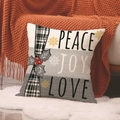 Funda de cojín navideña con cuadros y estampados Peace Joy Love para decorar el sofá - 45x45cm(Solo Funda) / Yma62-3