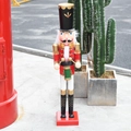 Classic 90cm European nutcracker soldier with drum and red uniform wooden decoration - Red Drummer