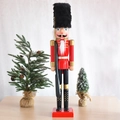 90cm European style nutcracker soldier wooden ornament in red uniform with rifle - Soldier With Gun