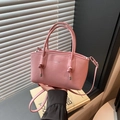 Sac cabas rose chic en cuir souple avec d'élégantes lanières décoratives nouées - Rose