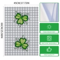 Detail of St. Patrick's Day microfiber towel with green clover pattern and stitched edges - 40x60cm / Plaid Shamrock Style (MB3-5)