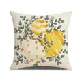 Easter bunny plaid square pillowcase with watercolor eggs and eucalyptus leaves print - Easter Eggs and Eucalyptus (YME43-4)