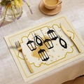 Ramadan linen placemat with golden oil lamp prints and decorative kitchen table setting - Cdz1-12 / 30*45cm (Placemat Only)