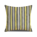 Federa per cuscino quadrata con strisce verticali gialle e grigie in stile moderno - Motivo a Righe Giallo Grigio (YMS89-3) / 45*45cm (Inserto non incluso)