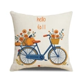 Herbst-Kissenbezug mit blauem Retro-Fahrrad und Kürbissen mit Text hello fall - Fahrrad Kürbis Stil (YMF56-1)
