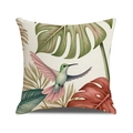 Tropical linen pillowcase featuring colorful hummingbird and monstera leaf prints - 45*45cm (Single Pillowcase) / Hummingbird and Monstera Style (YMC36-1)