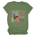 Detail des inspirierenden Spruch-Aufdrucks auf einem grünen Damen-T-Shirt mit Rundhals - S / Olivgrün (Schwarzer Text)