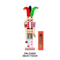 Schiaccianoci clown in legno da 38cm con confezione regalo rossa per Natale - 38cm / Stile Pagliaccio Colorato (Z3890)