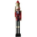 Casse-noisette géant traditionnel de 150cm roi en bois rouge et or avec lance - Style Classique (SWHT-150-5)