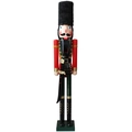 Klassischer 150 cm hoher Nussknacker-Soldat aus Holz in rot-grüner Uniform - Pelzmütze Speer Stil (SWHT-150-1)