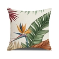Tropical plant print linen pillow cover featuring bird of paradise and palm leaves - 45*45cm (Single Pillowcase) / Tropical Floral Style (YMC36-3)