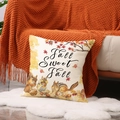 Fall Sweet Fall autumn pillow cover with maple leaf and squirrel print farmhouse decor - Ymf64-3 / 45*45cm (Single Pillowcase)