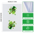 Torchon en microfibre de la Saint-Patrick avec trèfles verts et détails de dimensions - 40x60cm / Style Trèfle Chapeau Vert (MB3-2)