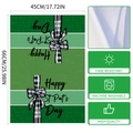 St. Patrick's Day microfiber kitchen towel with clover bow design, 45cm x 66cm size - 40x60cm / Happy St Pat Day Bow Style (MB3-4)