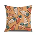 Easter rabbit cushion cover featuring hand-drawn orange and beige carrot patterns - Orange Carrot Pattern Style (YME72-11)