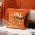 Orange autumn pillow cover with pumpkin graphics and Fall Sweet Fall text print - Fall Sweet Fall Orange Style (YMF77-2)