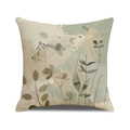 Square linen throw pillow featuring minimalist Morandi floral print on white background - 45x45cm(Case Only) / Morandi Botanical Art (YMC34-3)