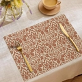 Bohemian linen placemat with vintage brown floral pattern for stylish table decoration - Tan Bohemian Floral (CDC1-8) / 30*45cm (Placemat Only)