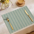 Ethnic bohemian linen placemat with arrow pattern in grey green for table decor - Grey-Green Arrow Style (CDC1-9) / 30*45cm (Placemat Only)