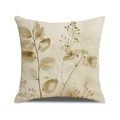 Leinen Kissenbezug mit botanischem Pflanzendruck im nordischen minimalistischen Stil - 45x45cm(Nur Bezug) / Retro Sepia Floral (YMC34-10)