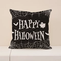 Funda de cojín de Halloween con texto Happy Halloween, fantasmas y murciélagos - Happy Halloween Fantasma (CRW43-3) / 45x45cm