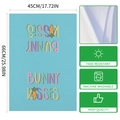 Absorbent Easter kitchen towel with blue bunny kisses print and carrot graphics - Bunny Kisses with Carrot (MB2-10) / 40x60cm (Towel Only)