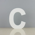 Standing white wooden decorative letter C for DIY home wall decor and wedding party settings - White-C